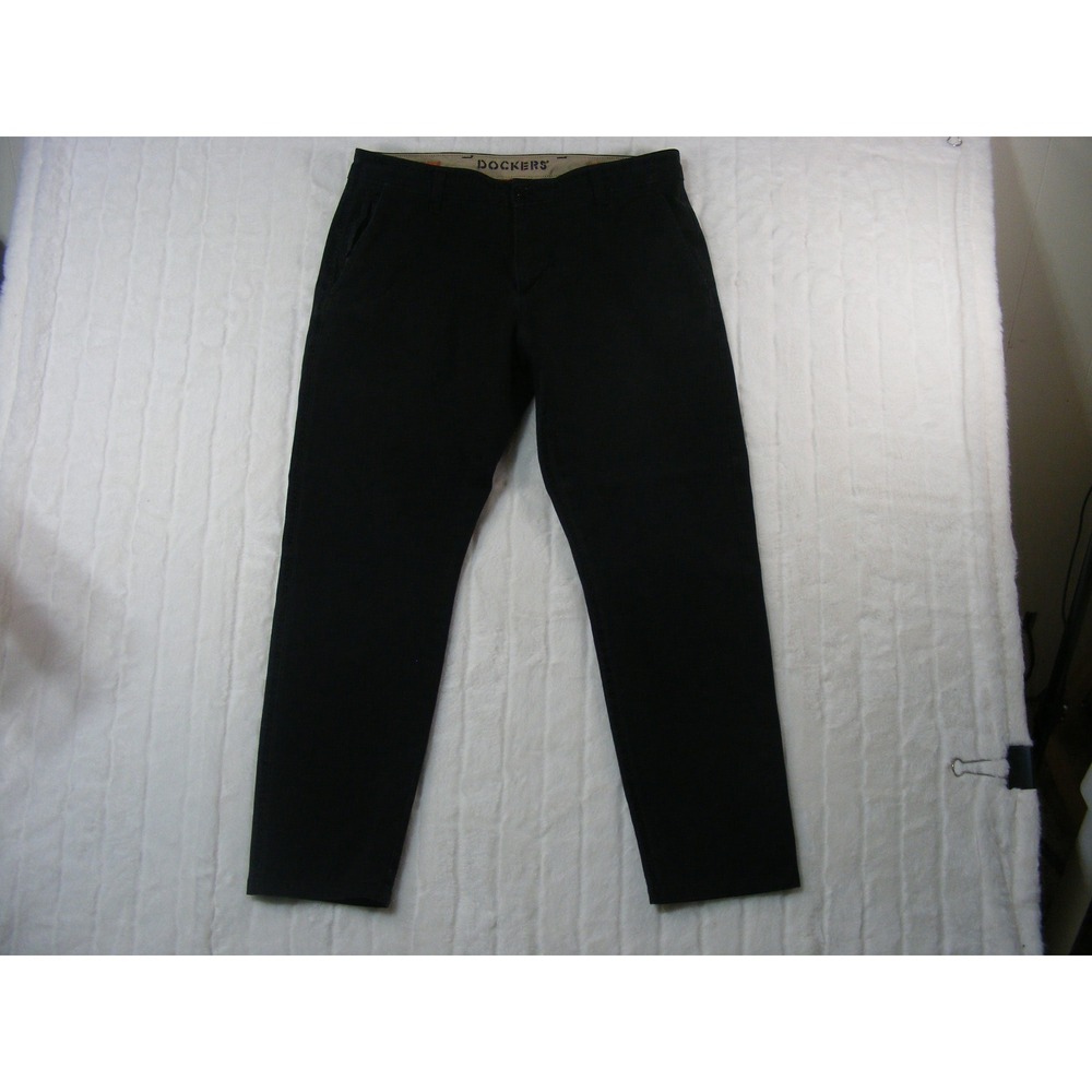 Dockers Ultimate Chino Pants Men 32x29 Black Excellent Smart 360 Flex Slim Fit